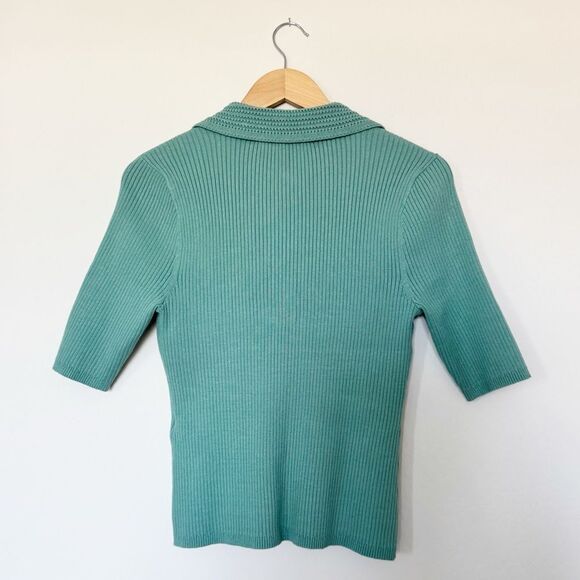 WHBM Elbow Sleeve Crochet Collar Pullover Sweater Size L - Picture 4 of 9